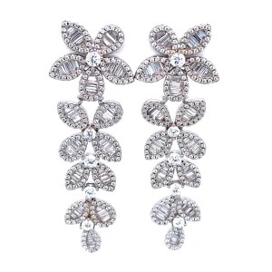 Sparkling Flower Statement Earrings