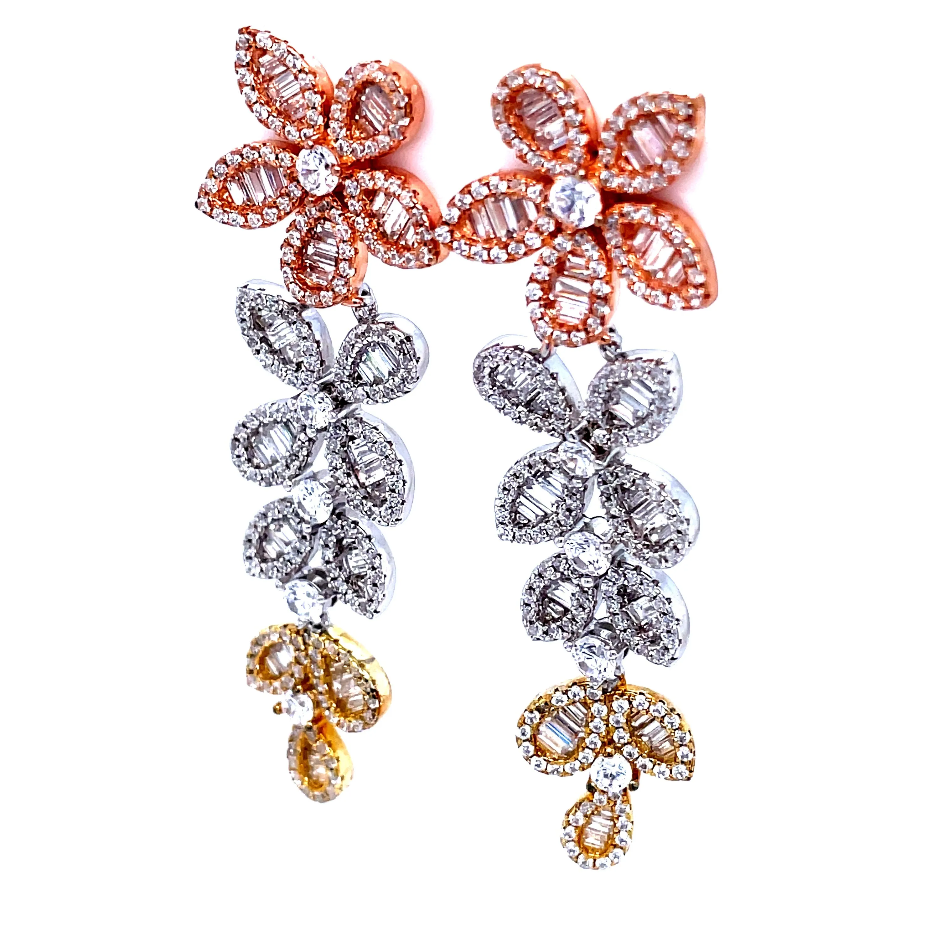 Sparkling Flower Statement Earrings