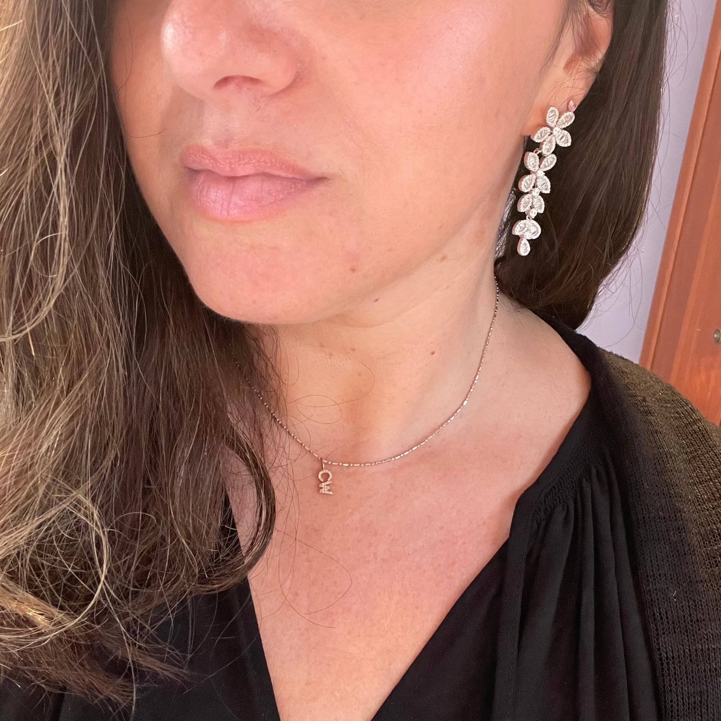 Sparkling Flower Statement Earrings