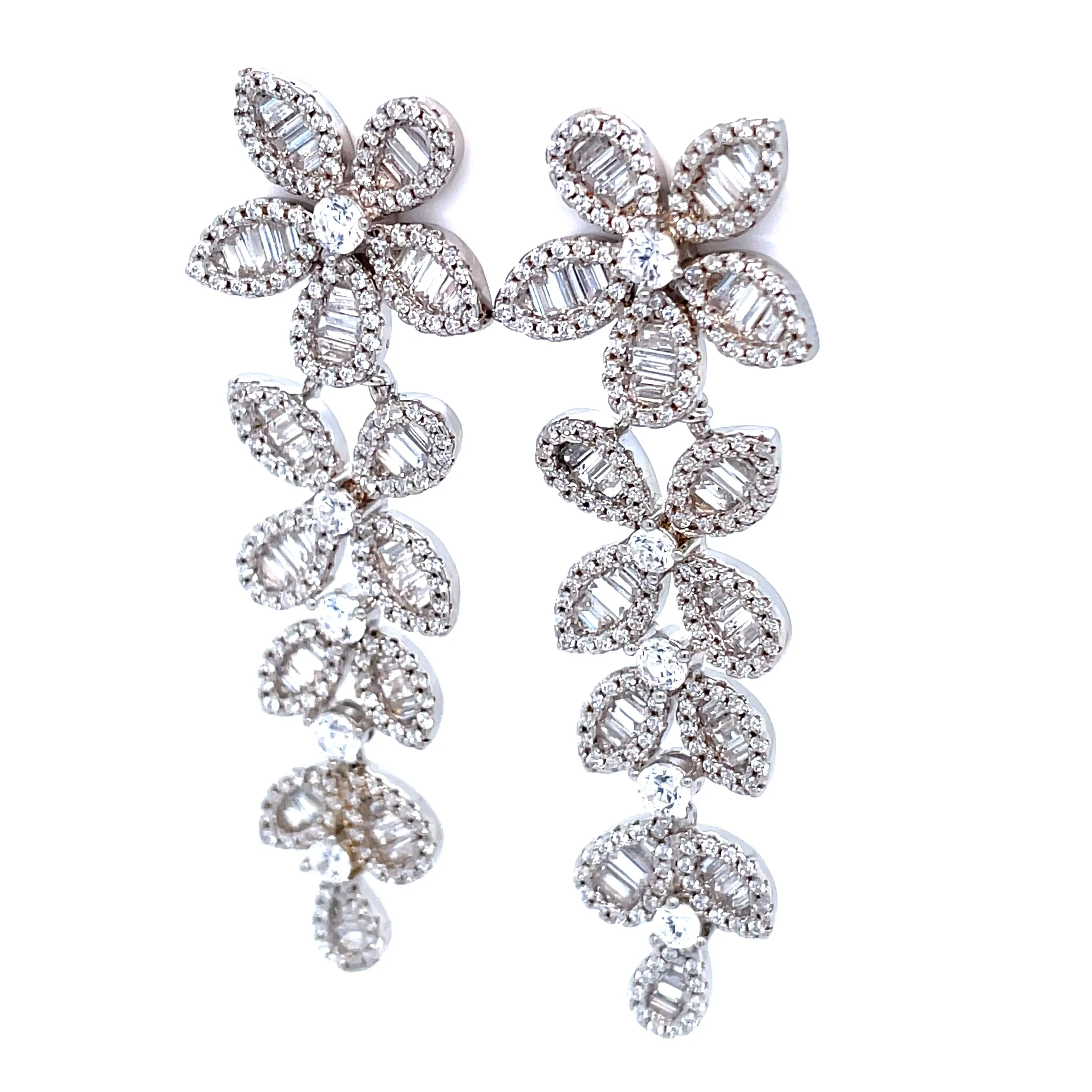 Sparkling Flower Statement Earrings
