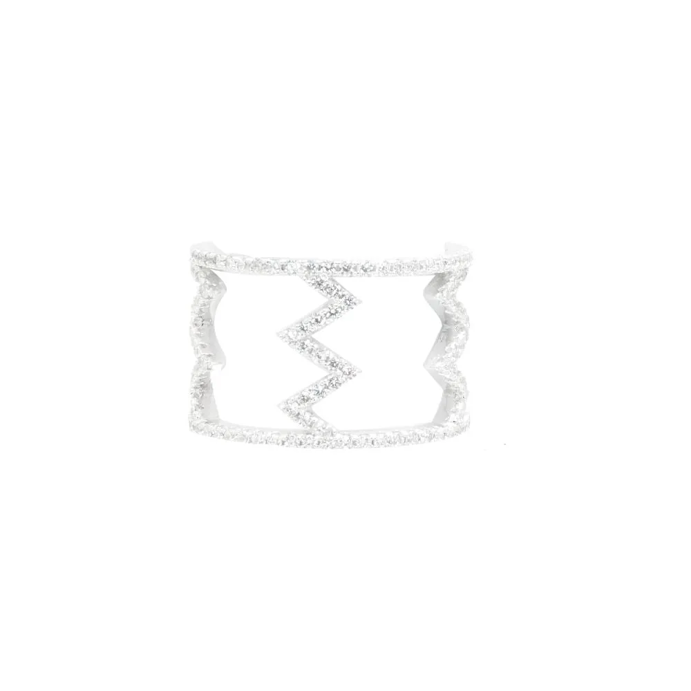 Sparkling Zig Zag Ring