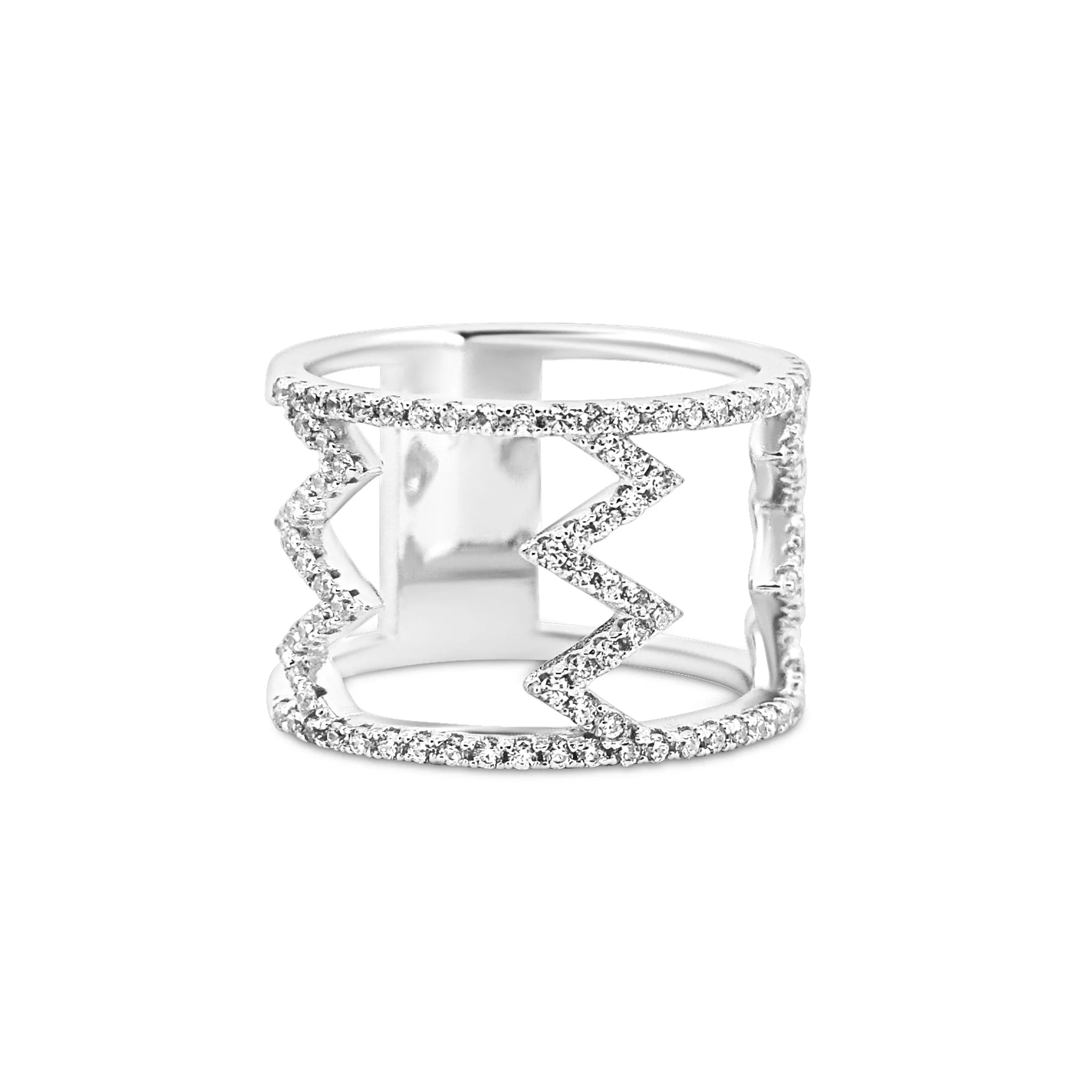 Sparkling Zig Zag Ring