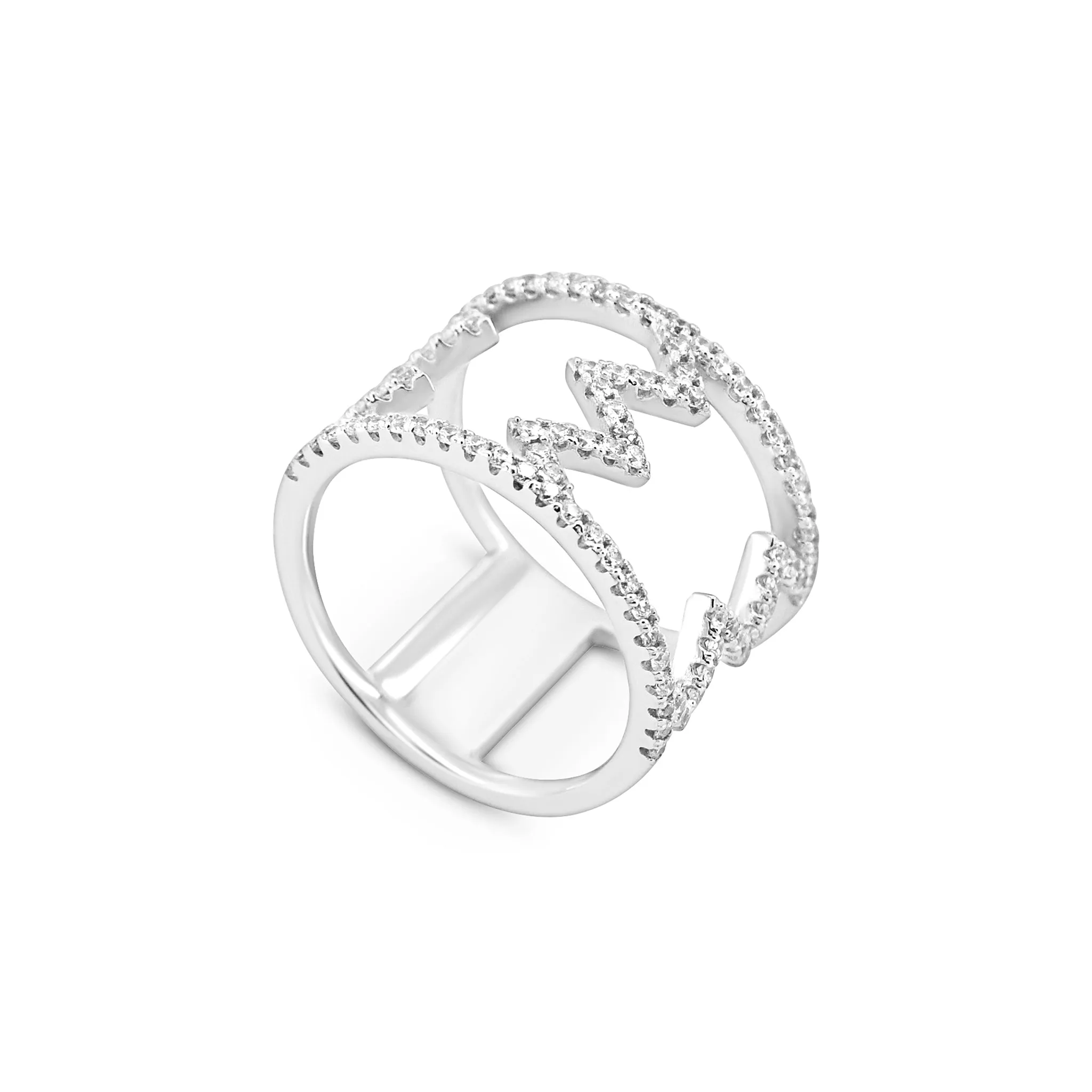 Sparkling Zig Zag Ring
