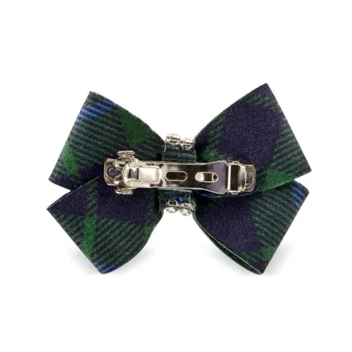Susan Lanci Scotty Nouveau Hair Bow - Forrest Plaid