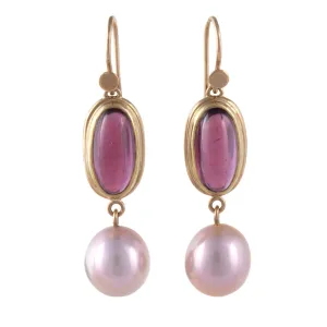 Vermeer Garnet & Pearl Earring